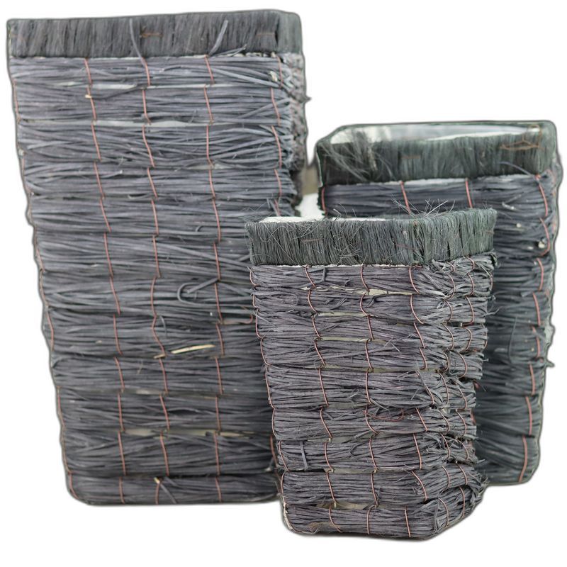 vase carré set 3 noir