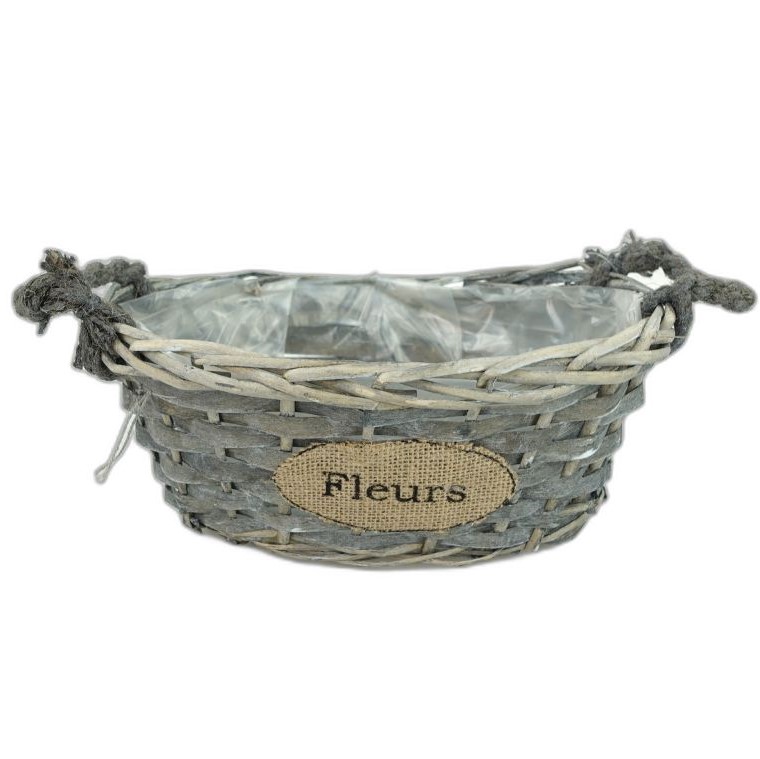 panier ovale 2 ans corde 'fleurs'