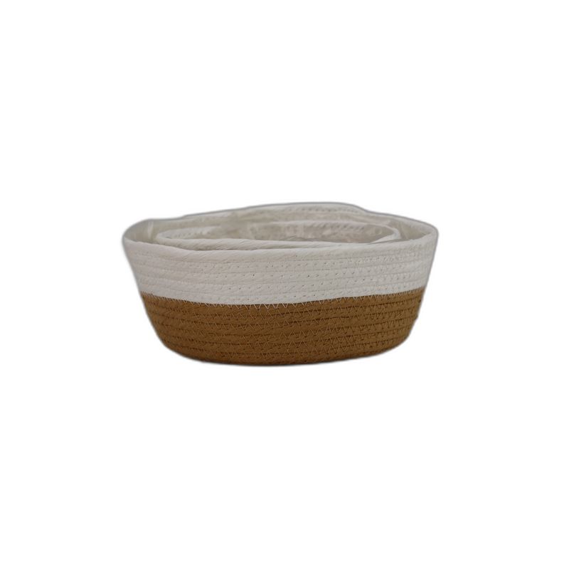 panier rond blanc-naturel set3