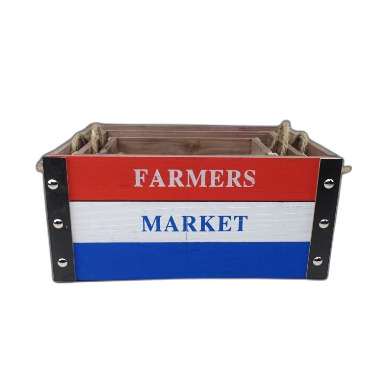 caisse bois set 3 "farmers market"