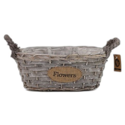 mand ovaal 2 oren 'flowers' 28x20x11h