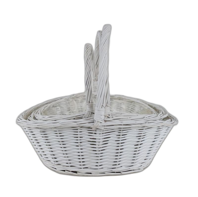 corbeille ovale set3 blanc