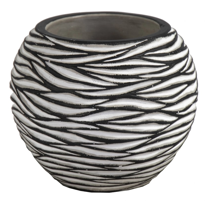 keramiek bolle pot zebra D15