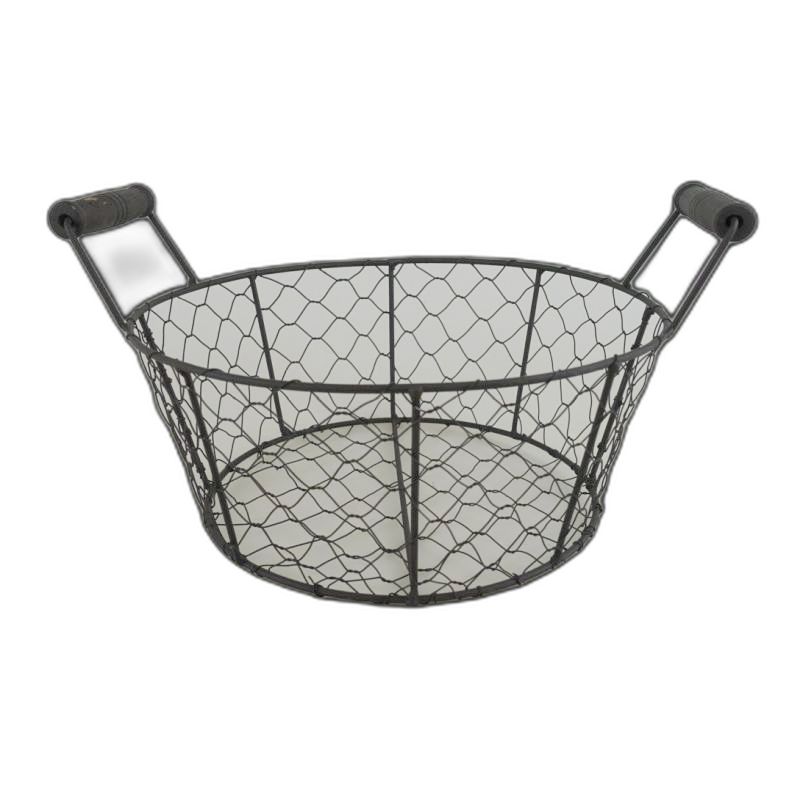 metalen mand rond taupe