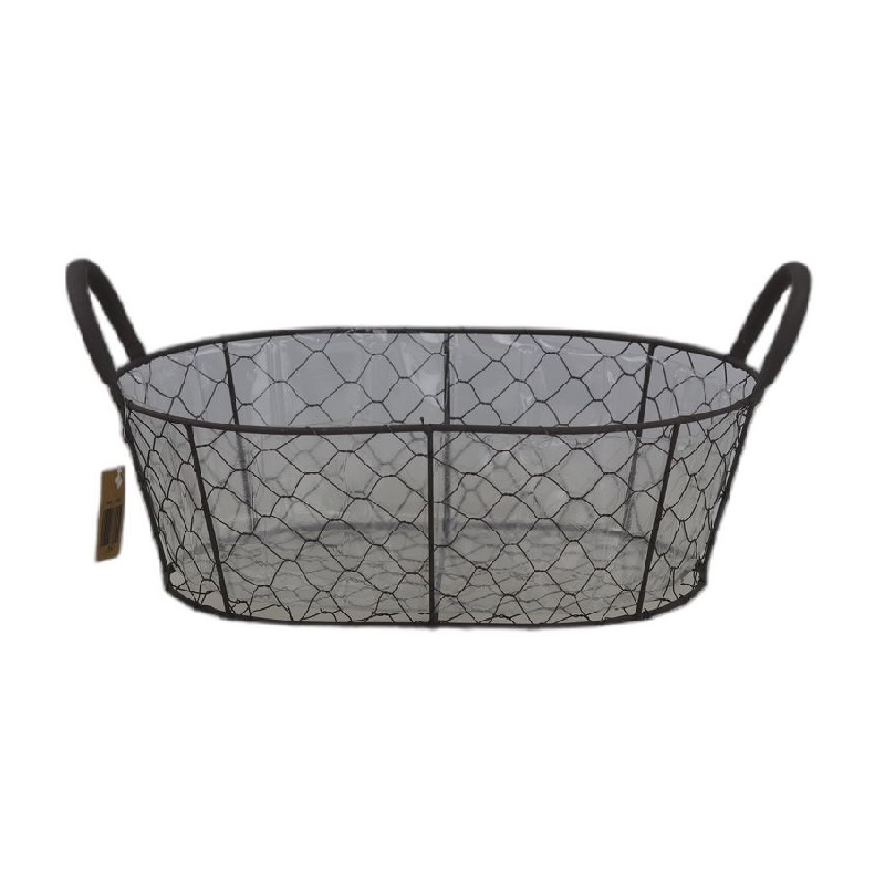 mand metaal grijs ovaal S 30x20 + plastic