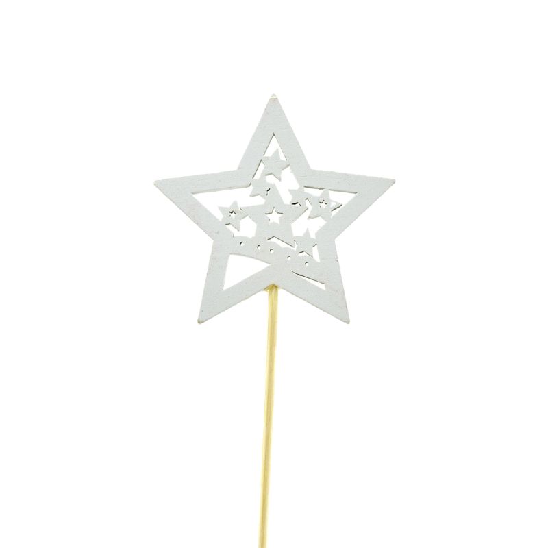 prikker witte ster Kerst Pick 12pcs