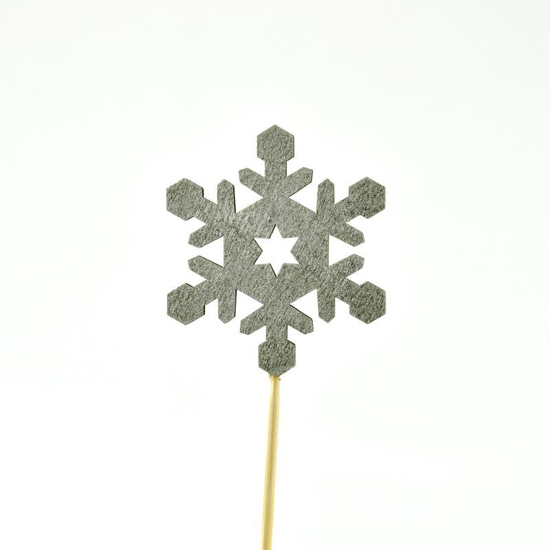 prikker zilver sneeuwvlokje Kerst Pick 12pcs