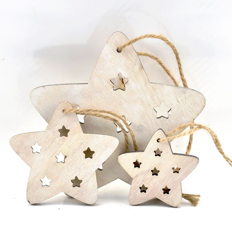 star hanger whitewash set 3