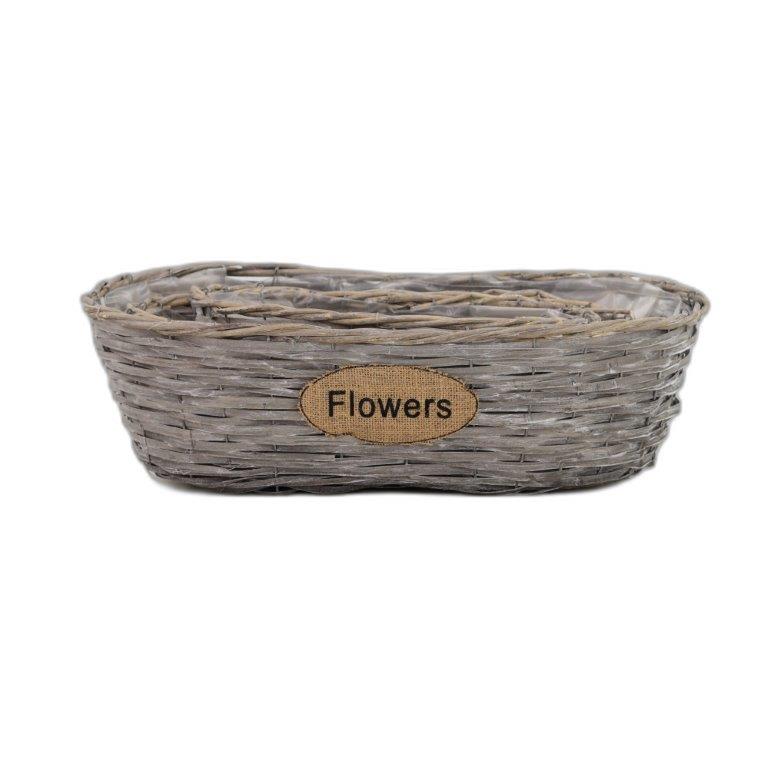 jardinière gris ovale set 3 