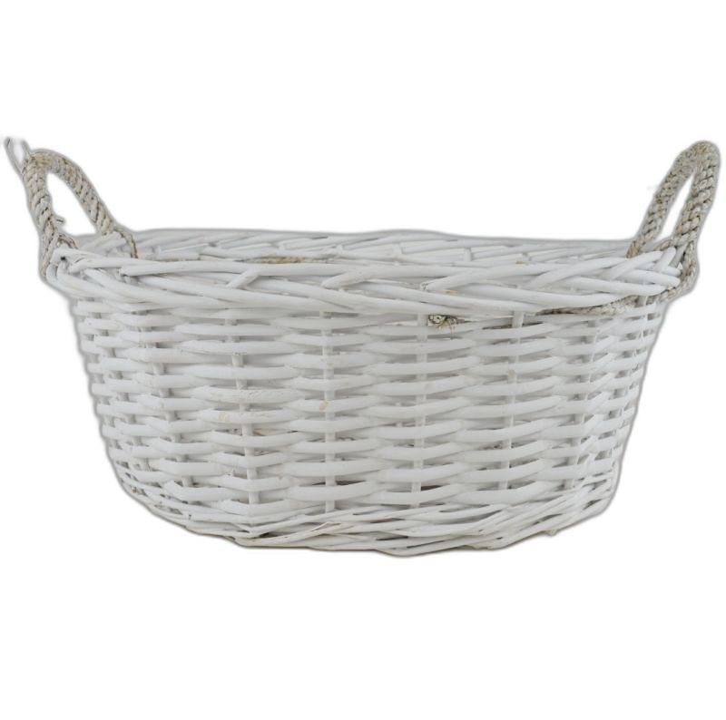 panier ovale 2 anses blanc