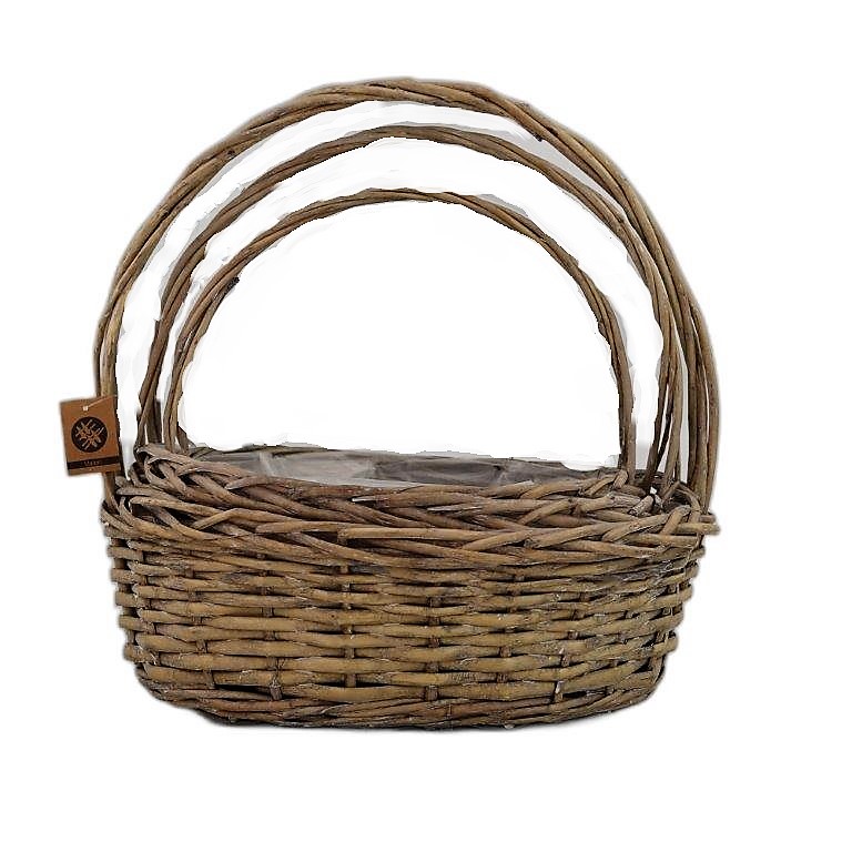 corbeille ovale set3 gris