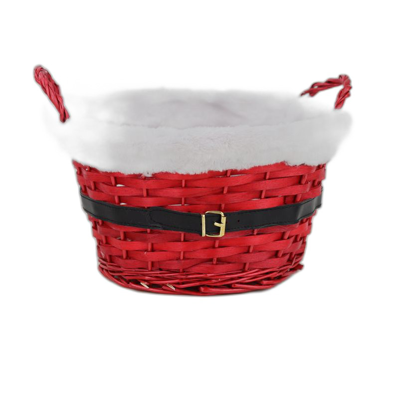 panier rond rouge Santa Belt bord peluche Noël