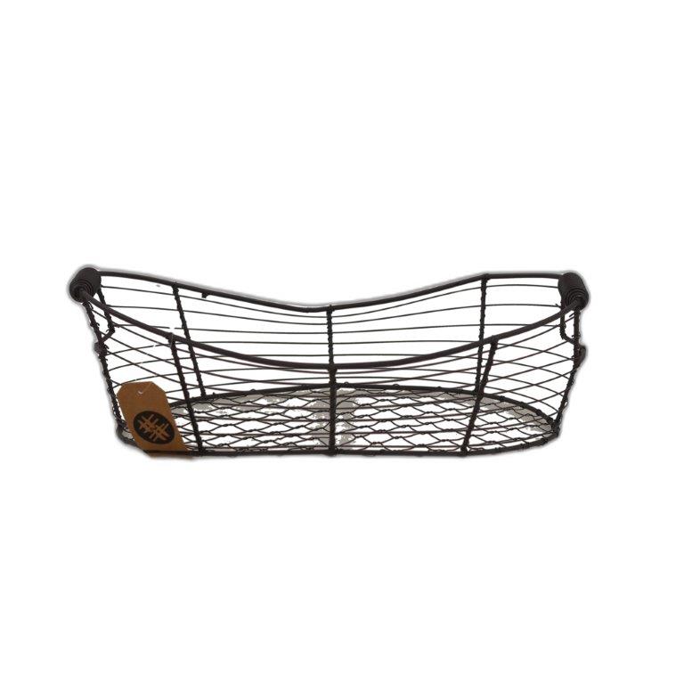 panier en métal ovale  taupe