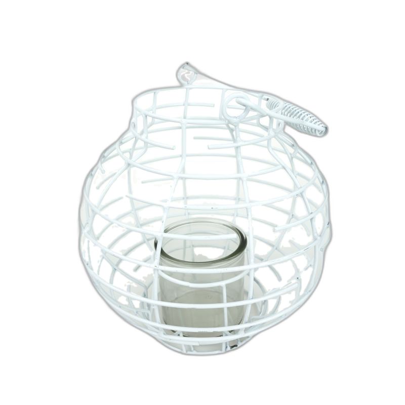 lanterne blanc métal boule
