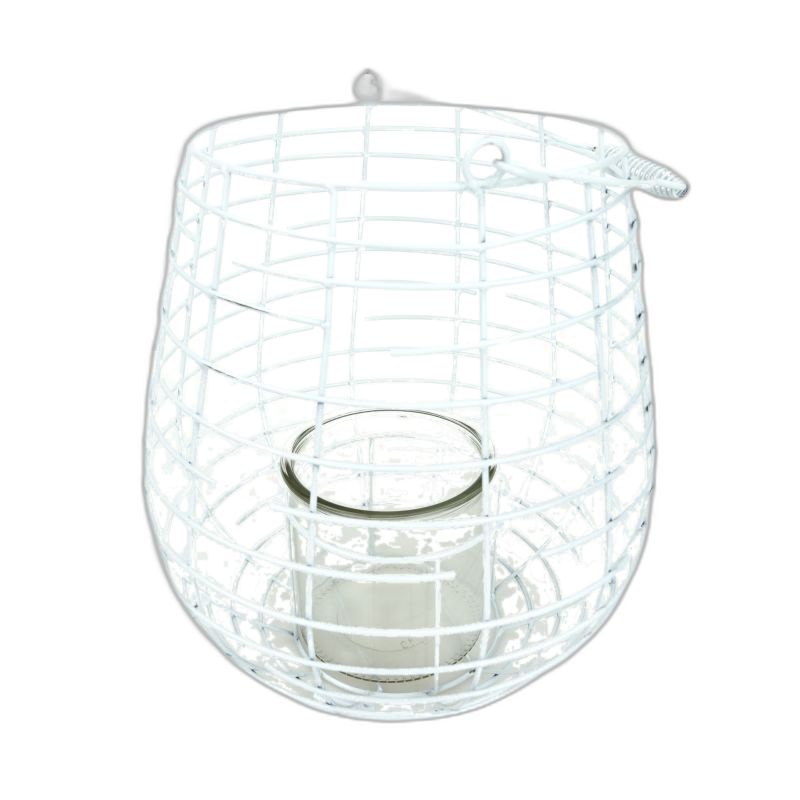 lanterne blanc métal goutte