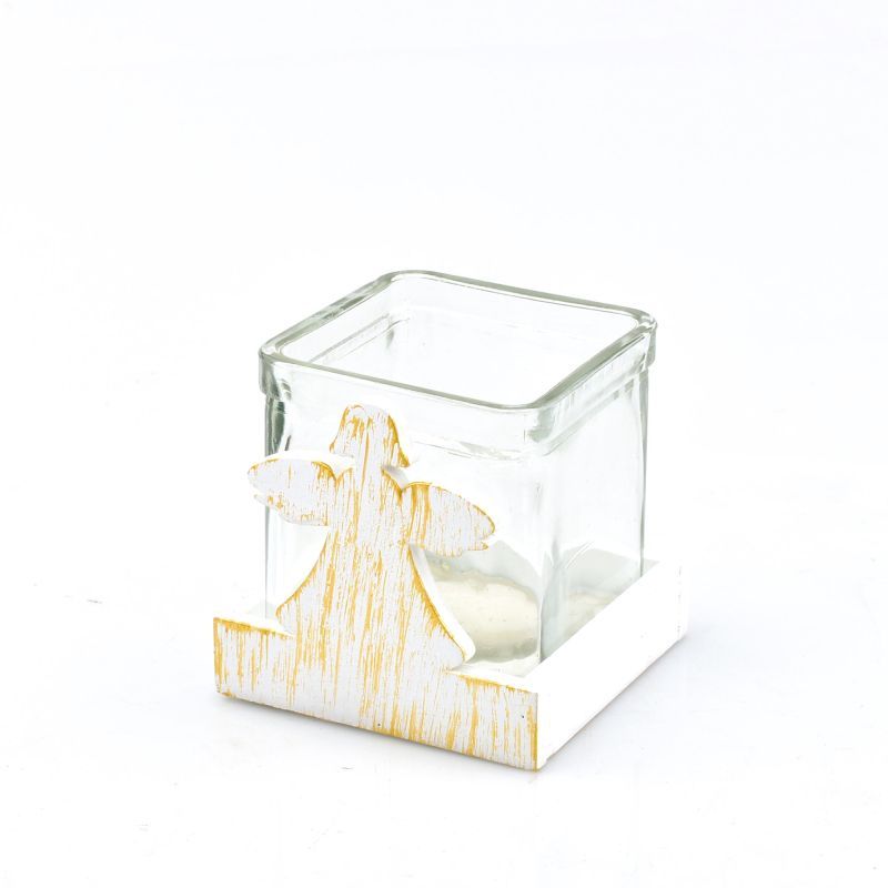 Noël bois blanc/or 1 verre #2