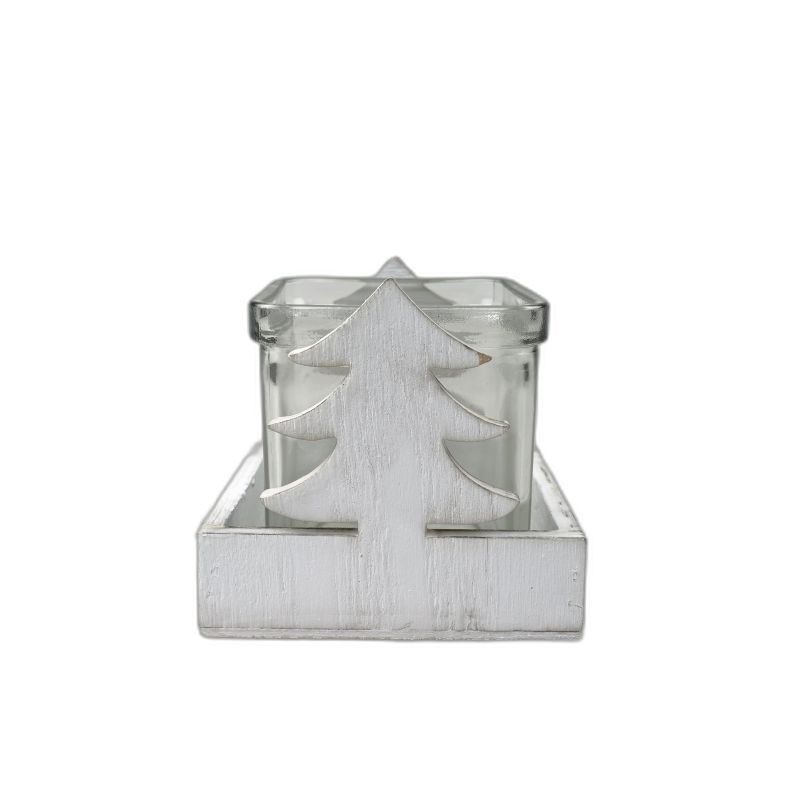 hout kerstboom wit + glas Jac