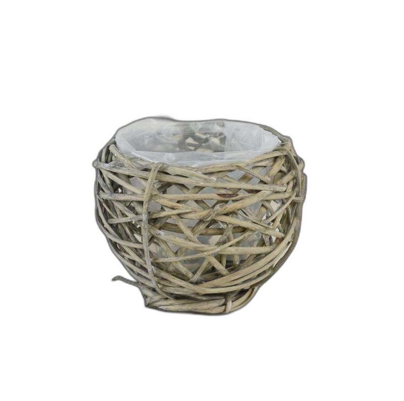 bol opengevlochten riet grijs S