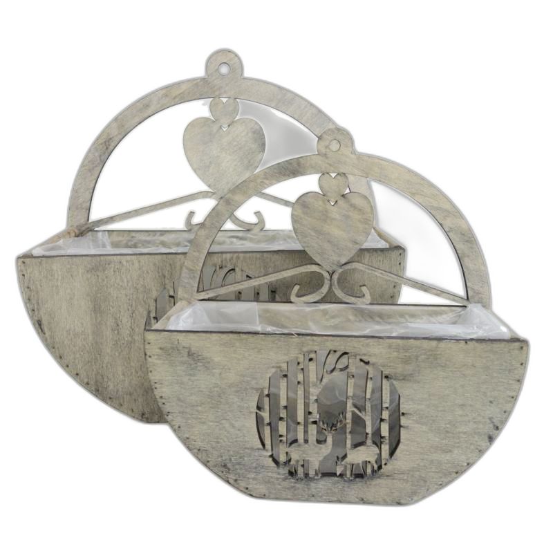 bois mural gris set2 Noël