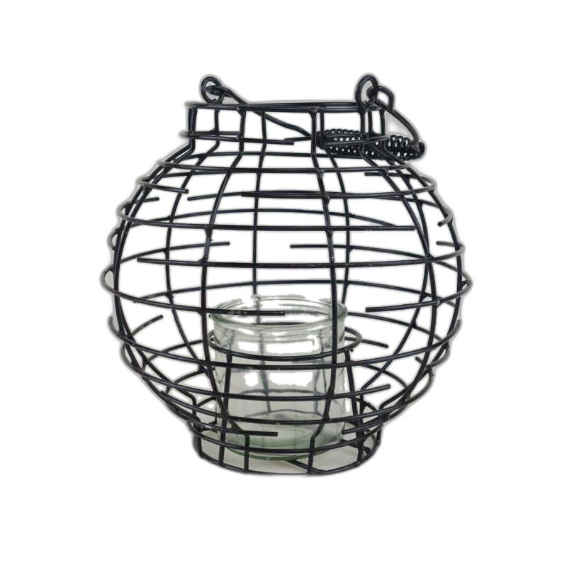 lanterne noir métal boule