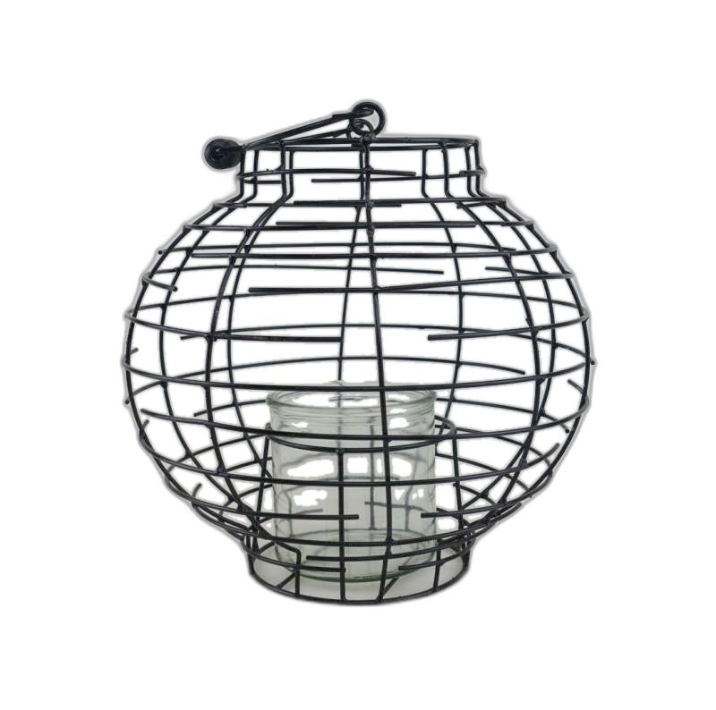 lanterne noir métal boule