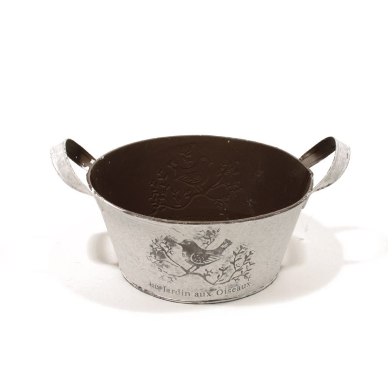 zinc whitewash 'Le Jardin' rond S D10