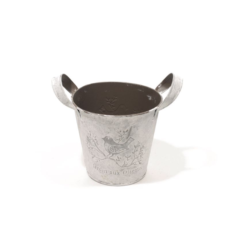zinc whitewash 'Le Jardin' pot  D13