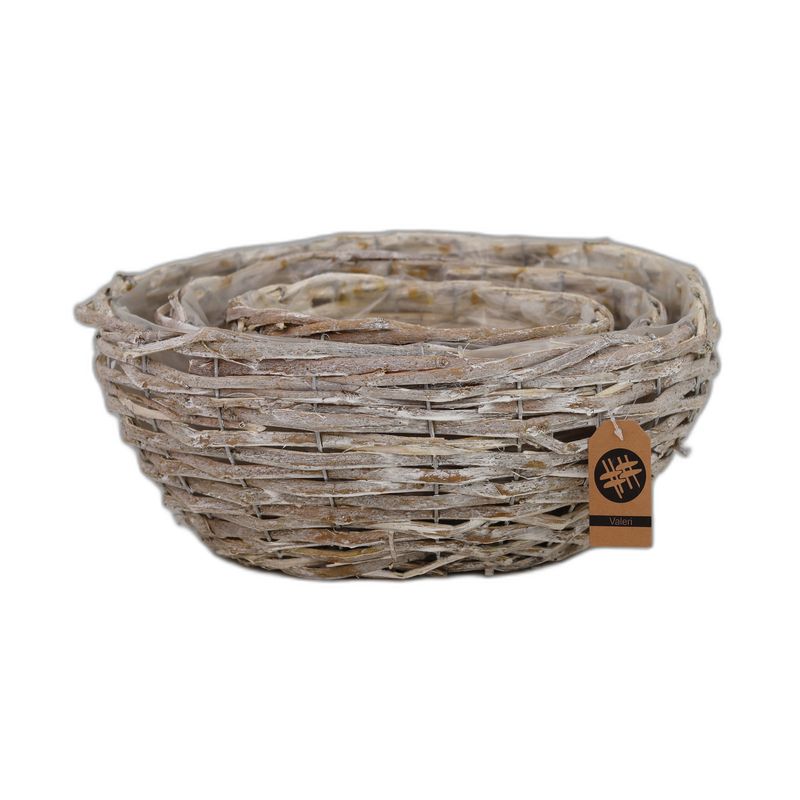 panier ovale conique set 3 blanc