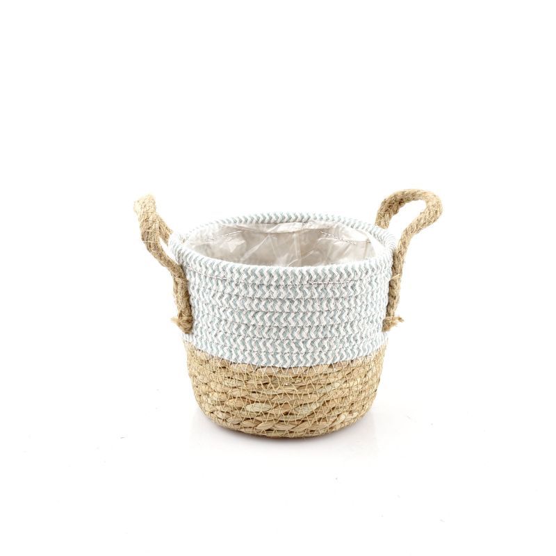 panier naturel ans jute blue pastel XS