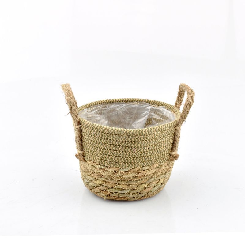 panier naturel ans jute vert mousse XS