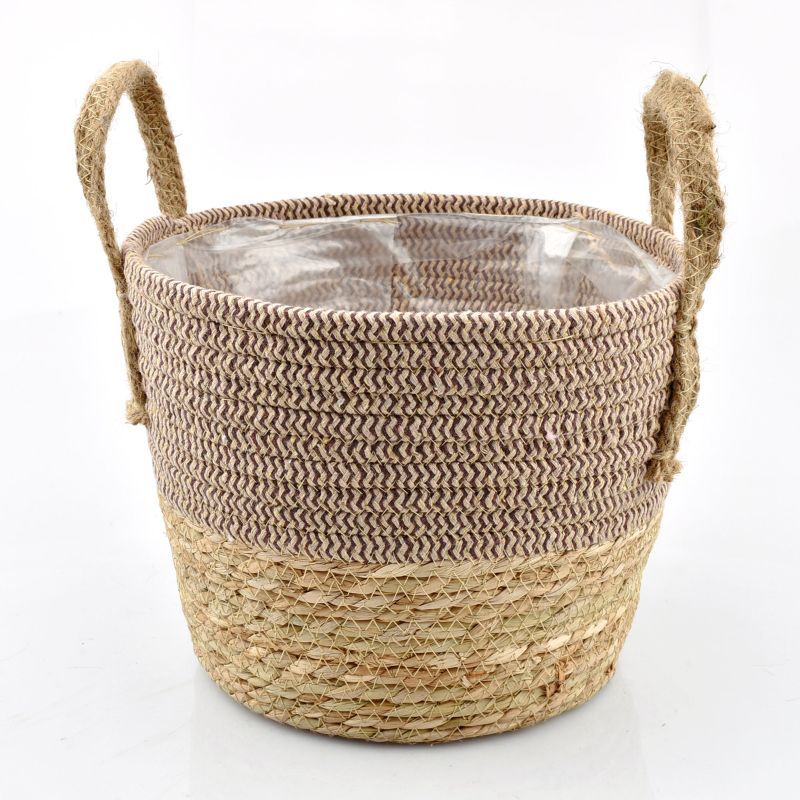 mand stro met jute oren naturel/bruin XXL