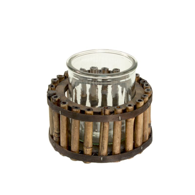 Bamboe rond met glas