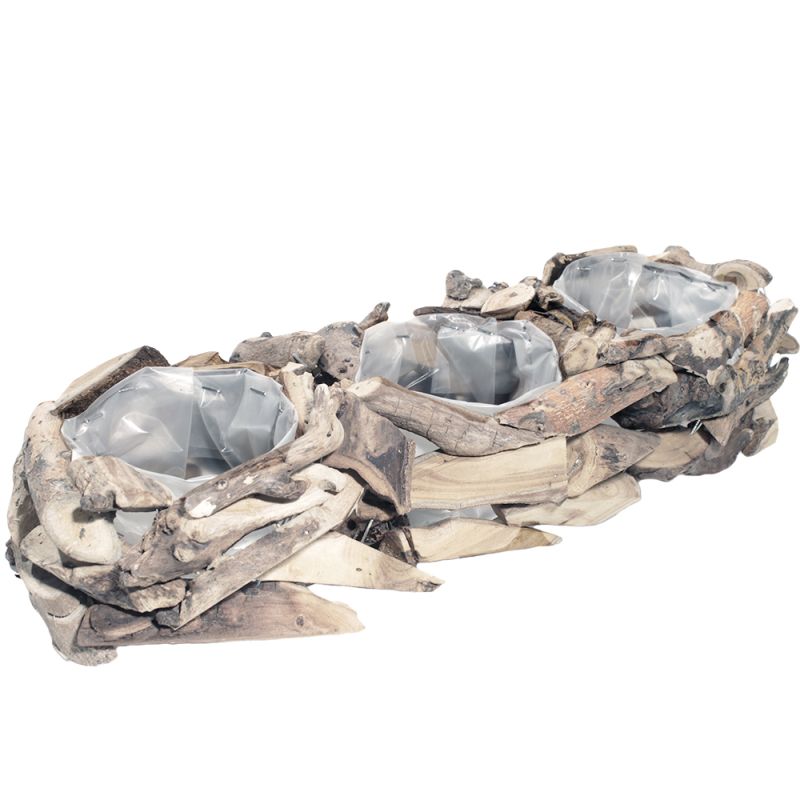 drijfhout trio planter whitewash