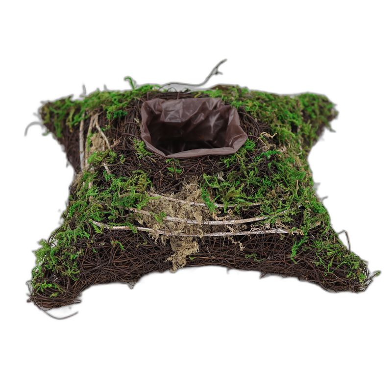 planter vierkant twijg/mos