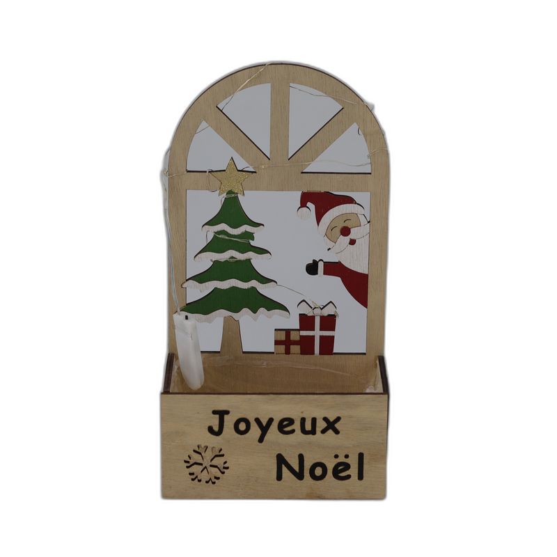 houten bakje kerst met leds