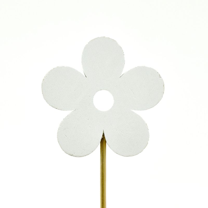 :pic en bois fleur blanc 12pcs