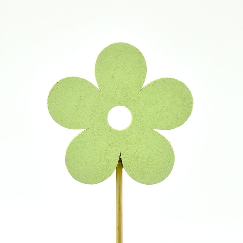 :pic en bois fleur vert 12pcs