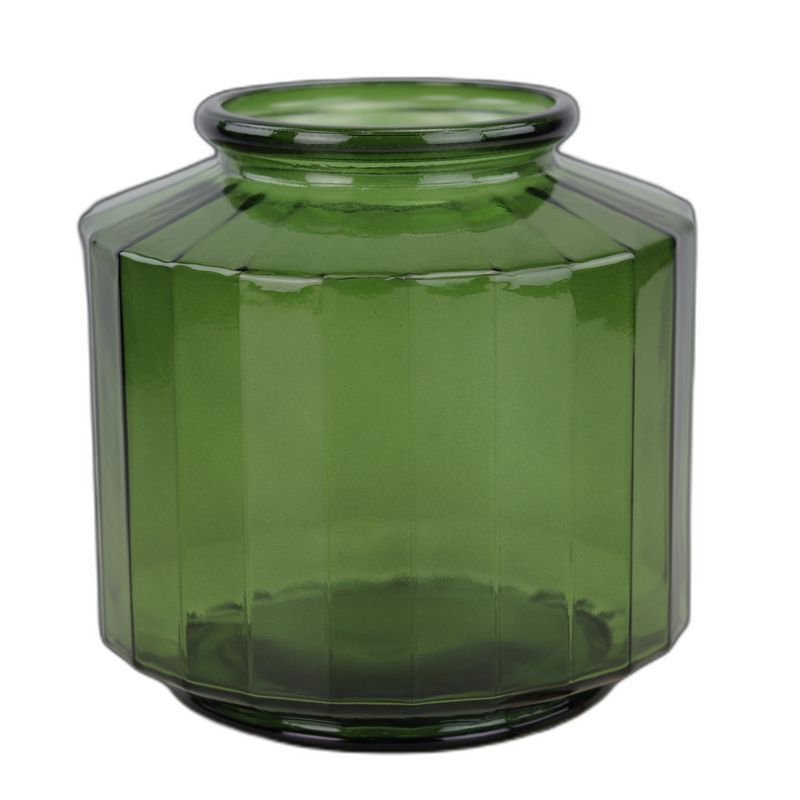 pot verre stripe vert D23 H23cm