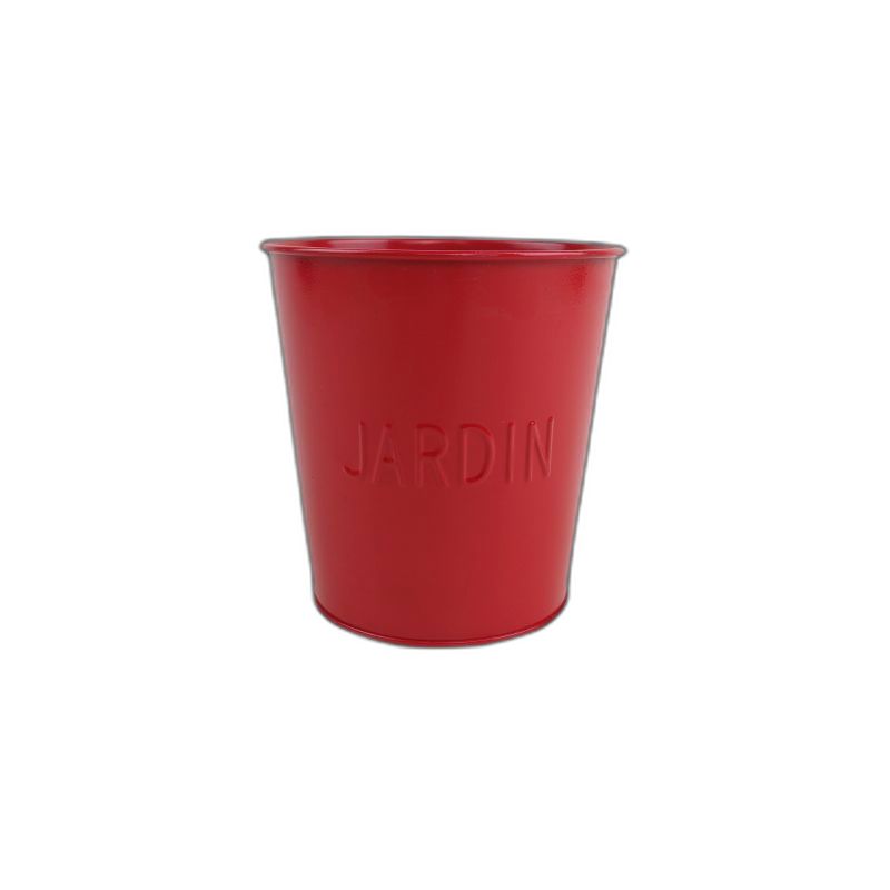 zink pot orchidee rood