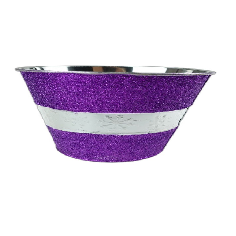 zinken schaal Kerst glinsters in purple M