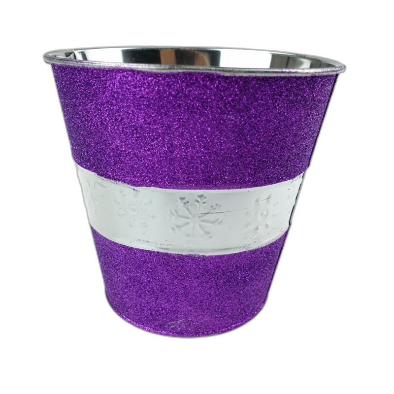 zinc seaux Noël étincelles purple