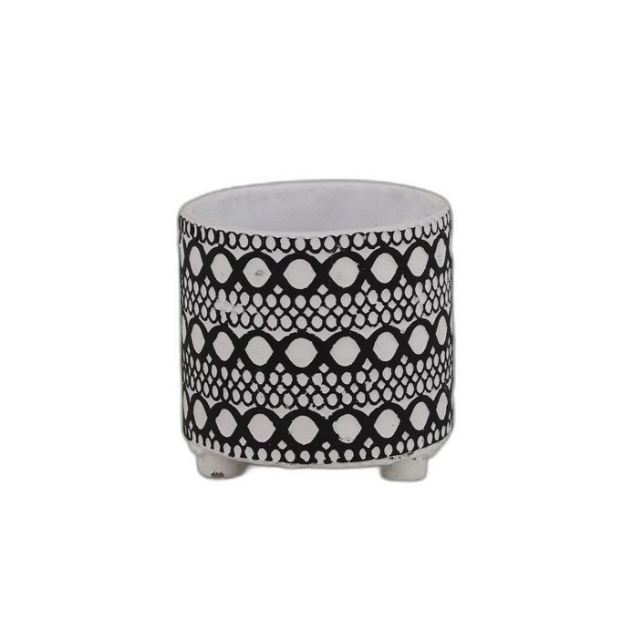 cement pot cilinder op pootjes 'cirkels'
