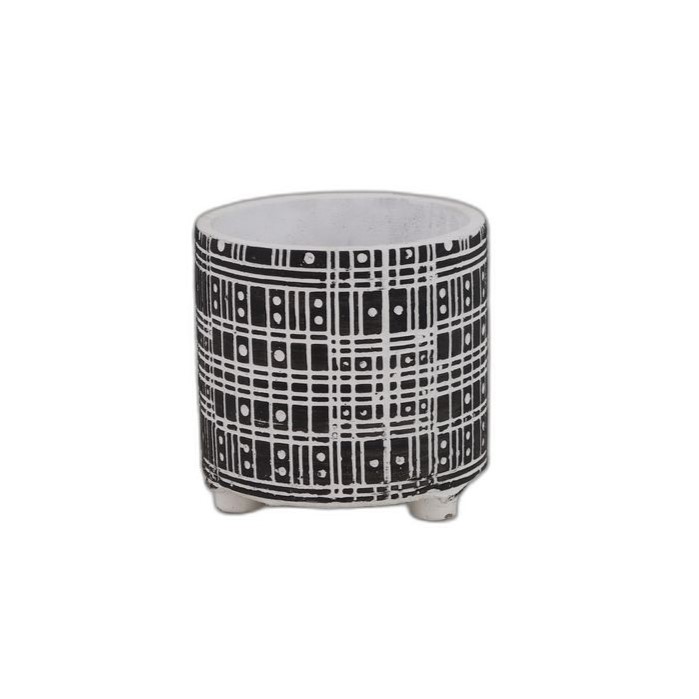cement pot cilinder op pootjes 'Domino'