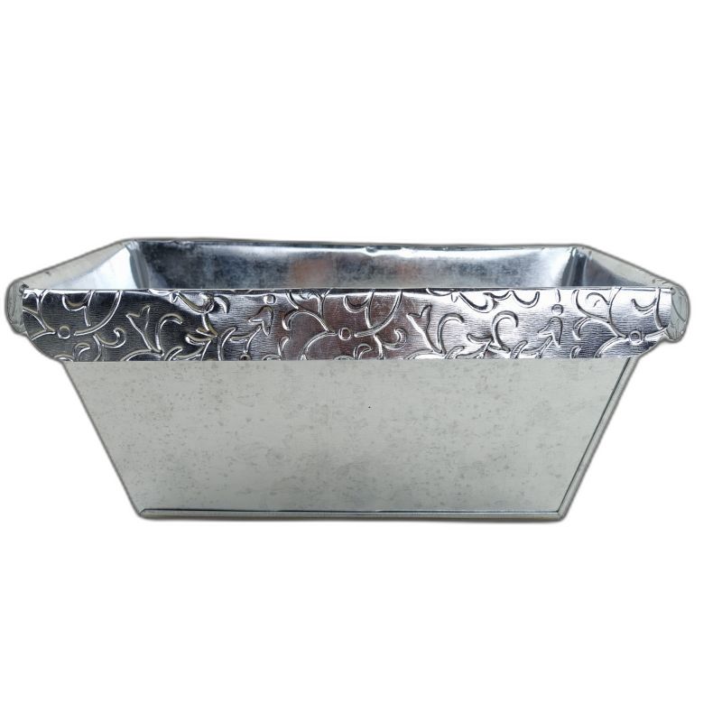 zinc rectangulair naturel avec bord fleuri