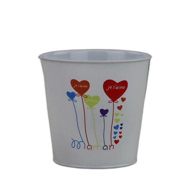 zinken emmer wit Je 't aime Maman D10.5