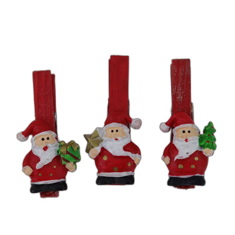 épingle à linge décoratif Santa 8pc