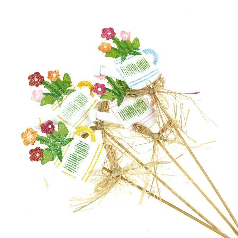 pique arrosoir fleurs brillantes 4pcs