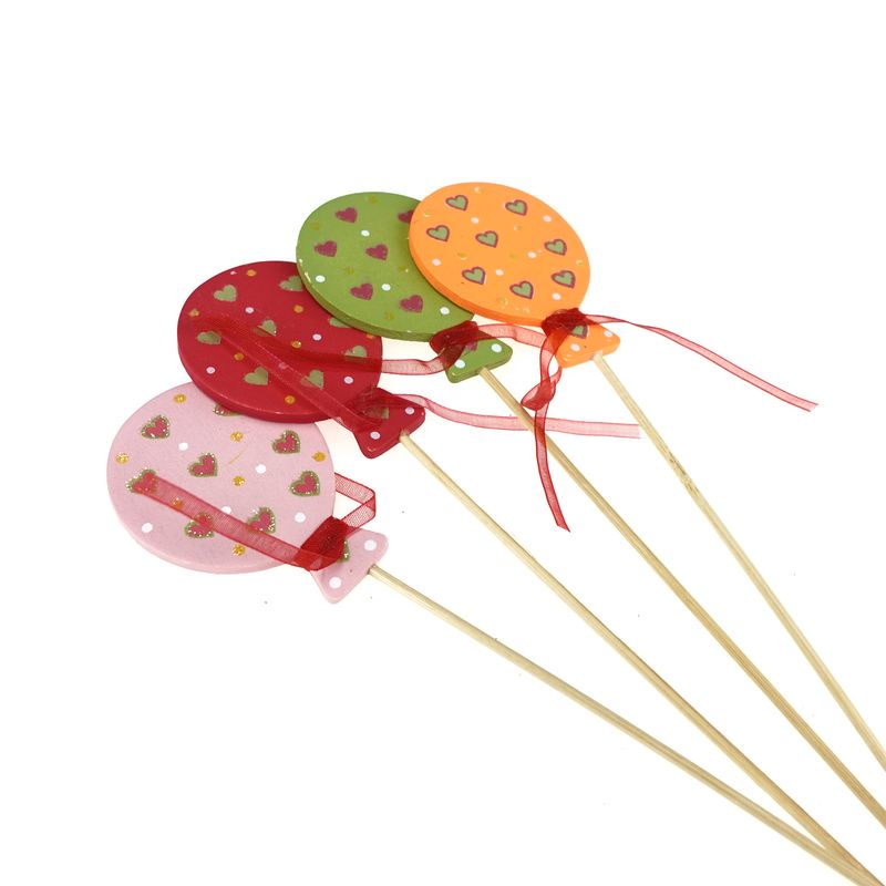 pique décoratif bois ballon 4pcs