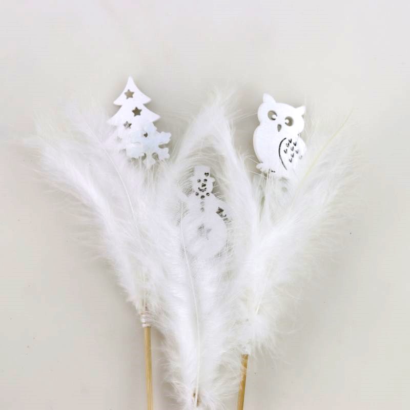 prikker decoratief kerst pluim met sneeuwman 12pcs