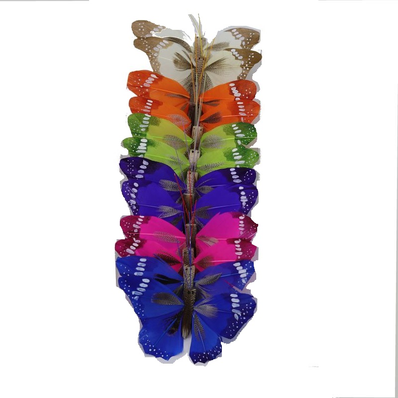 deco vlinder 12pcs - 10cm multicolor